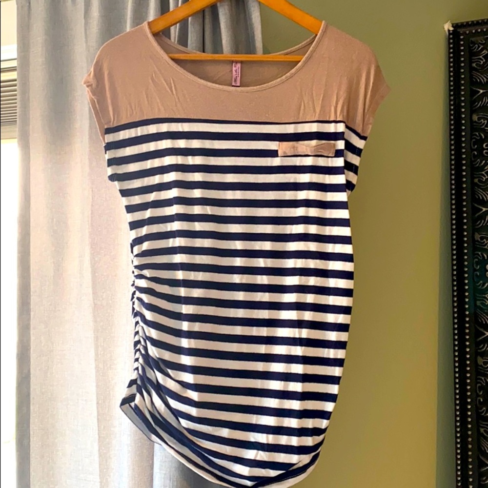 Mom’s the Word Maternity Striped Tee